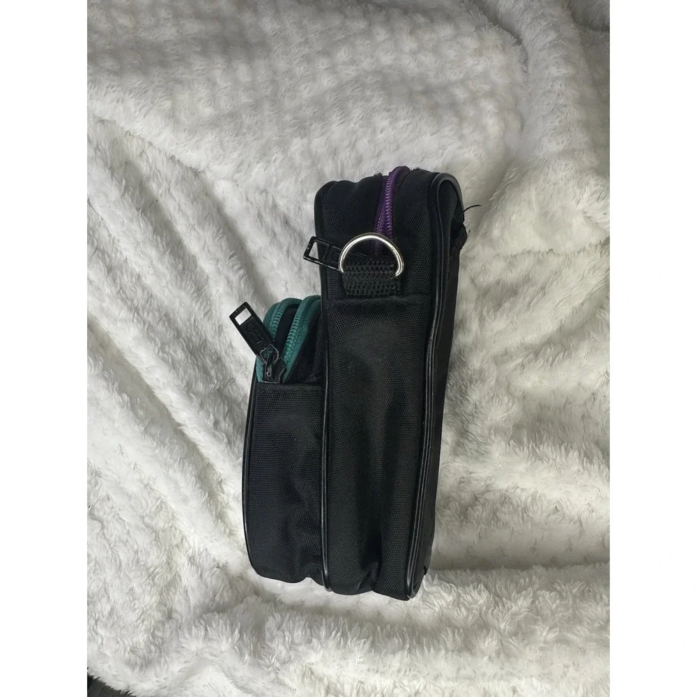Vintage Small Lebo Voyager Padded Camera Bag Black, Teal, Purple 80's *NO STRAP*